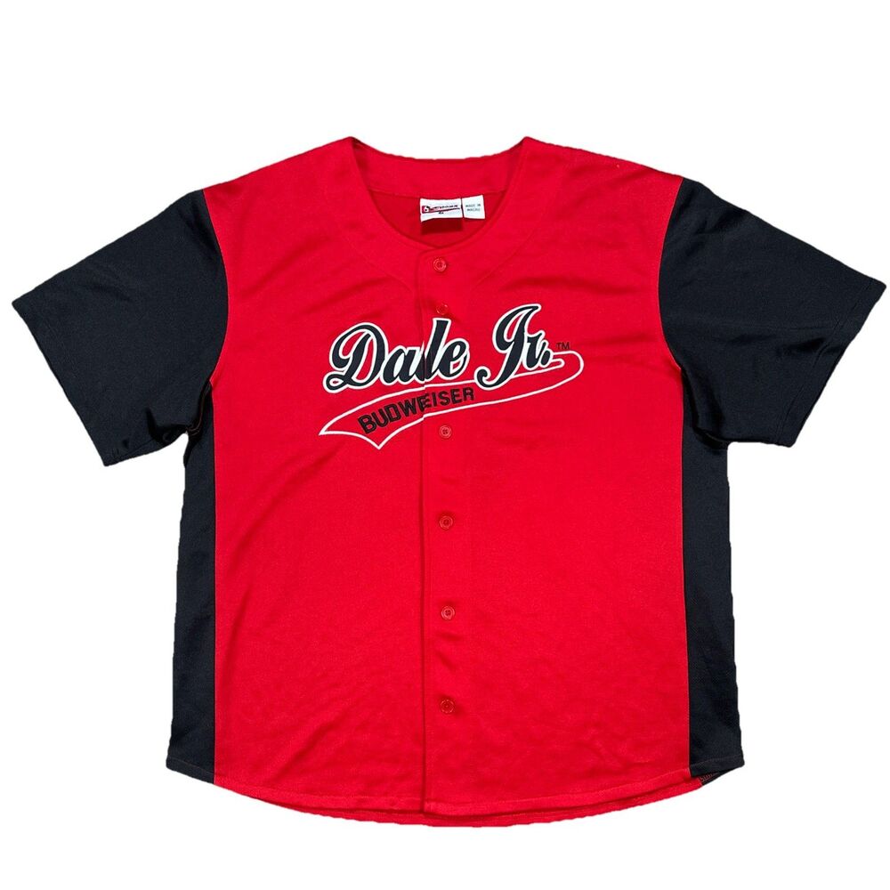 Dale Earnhardt Jr Budweiser Chase Authentics Baseball Jersey Red Men’s Medium
